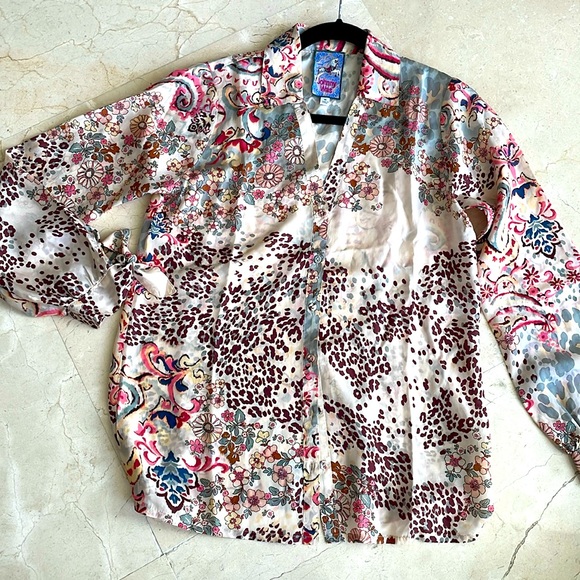 NWT JOHNNY WAS JUNGLE PAISLEY RASVANA BLOUSE - Picture 6 of 11